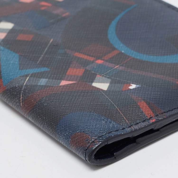 Pre Owned Salvatore Ferragamo Multicolor Geometric Print Bi-fold Long Wallet