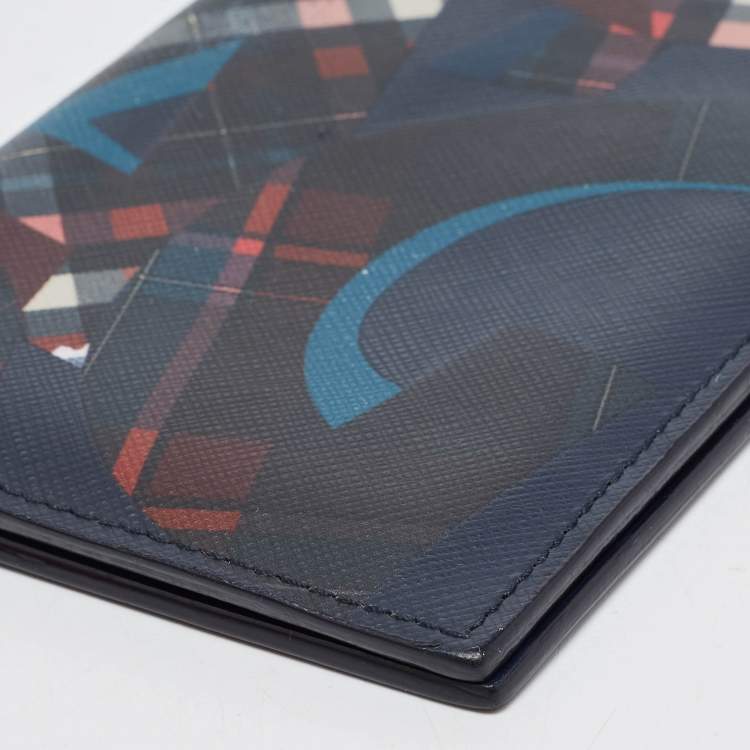 Pre Owned Salvatore Ferragamo Multicolor Geometric Print Bi-fold Long Wallet