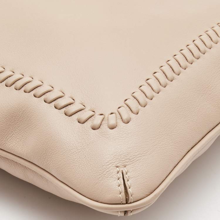 Pre Owned Salvatore Ferragamo Beige Leather Crossbody Bag