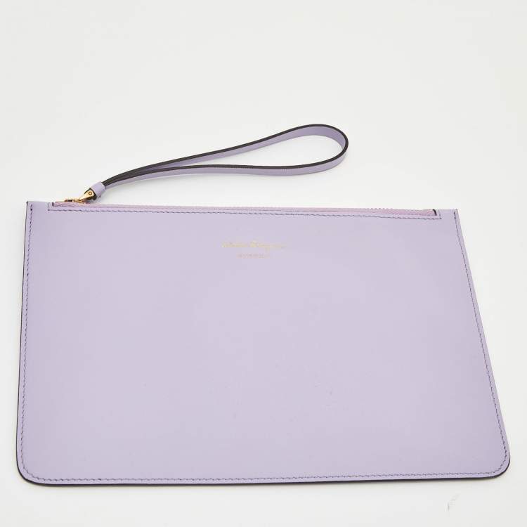 Pre Owned Salvatore Ferragamo Purple Leather Medium Studio Tote