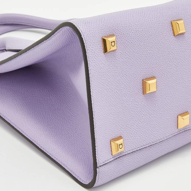 Pre Owned Salvatore Ferragamo Purple Leather Medium Studio Tote