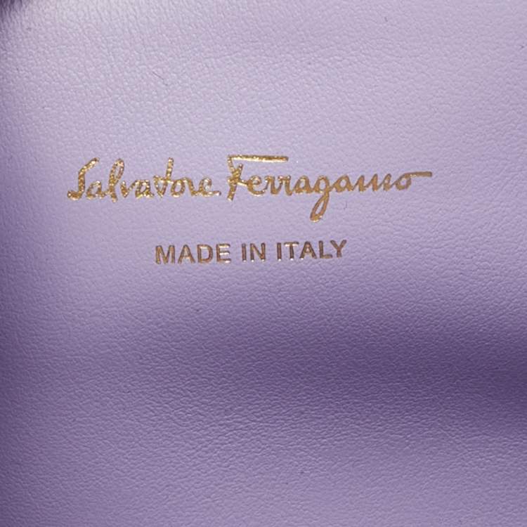 Pre Owned Salvatore Ferragamo Purple Leather Medium Studio Tote