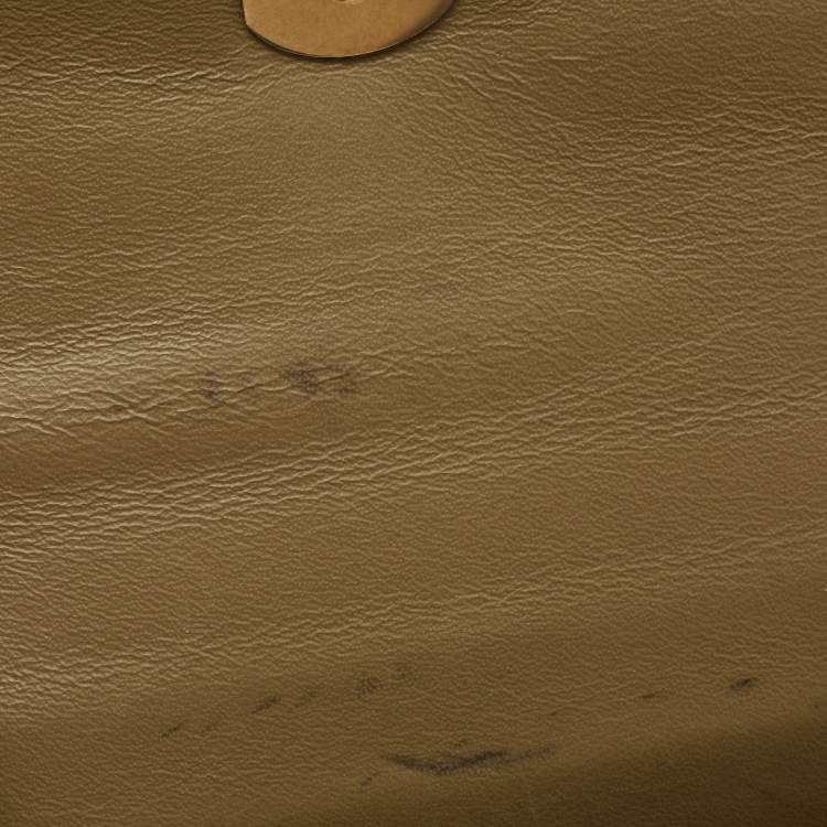 Pre Owned Salvatore Ferragamo Olive Green Leather Medium Boxyz Top Handle Bag