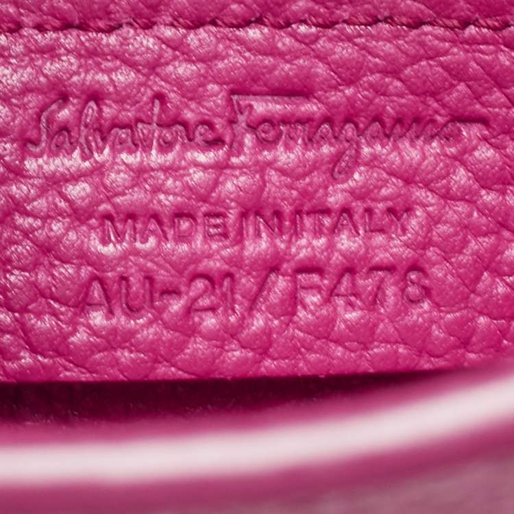 Pre Owned Salvatore Ferragamo Magenta Leather Small Amy Tote