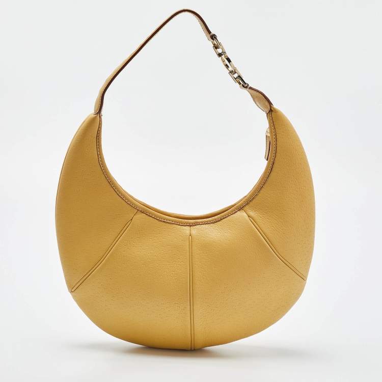 Pre Owned Salvatore Ferragamo Yellow Leather Hobo