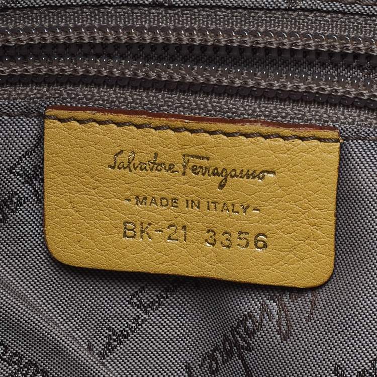 Pre Owned Salvatore Ferragamo Yellow Leather Hobo