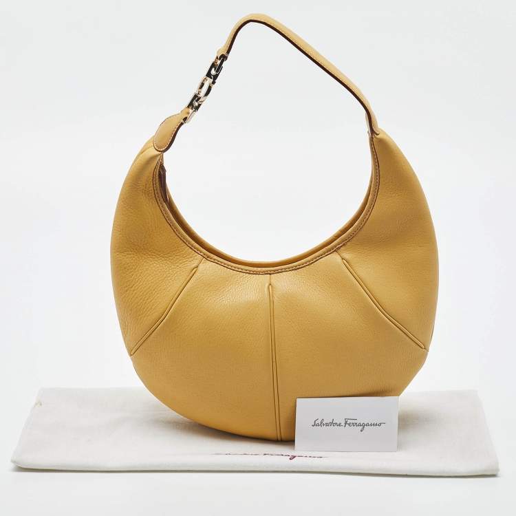 Pre Owned Salvatore Ferragamo Yellow Leather Hobo