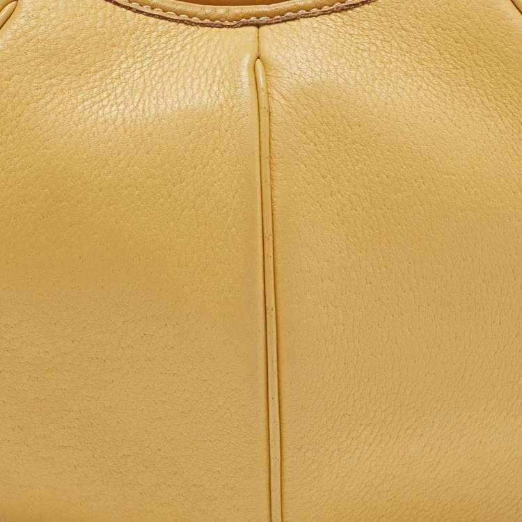 Pre Owned Salvatore Ferragamo Yellow Leather Hobo