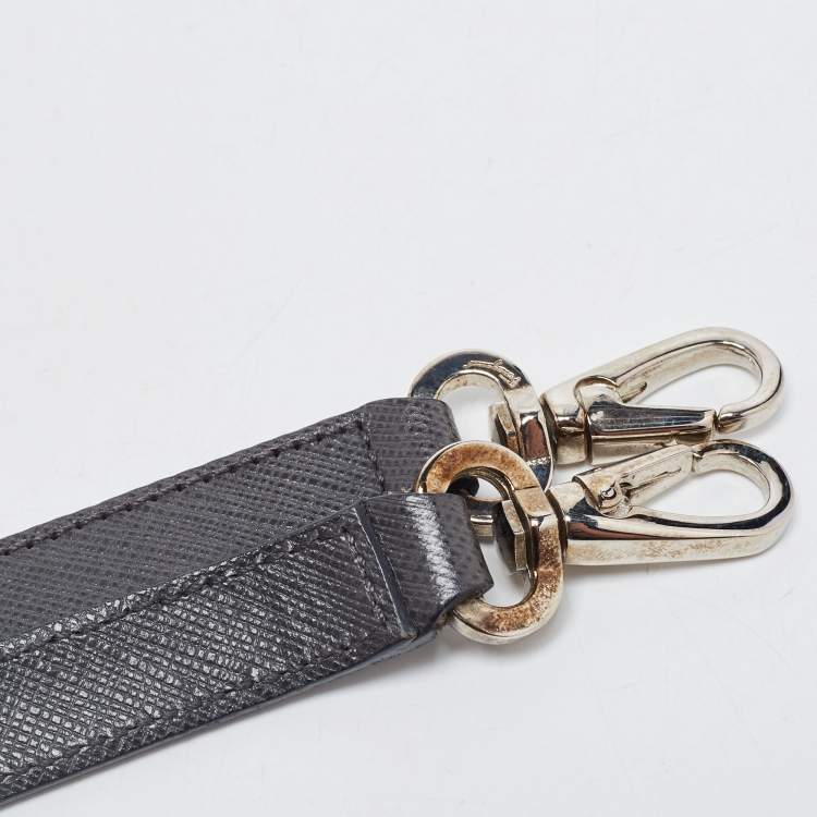 Pre Owned Salvatore Ferragamo Dark Grey Gancini Flap Top Handle Bag