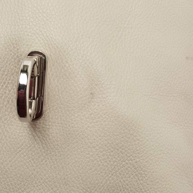 Pre Owned Salvatore Ferragamo Cream Leather Medium Sofia Top Handle Bag
