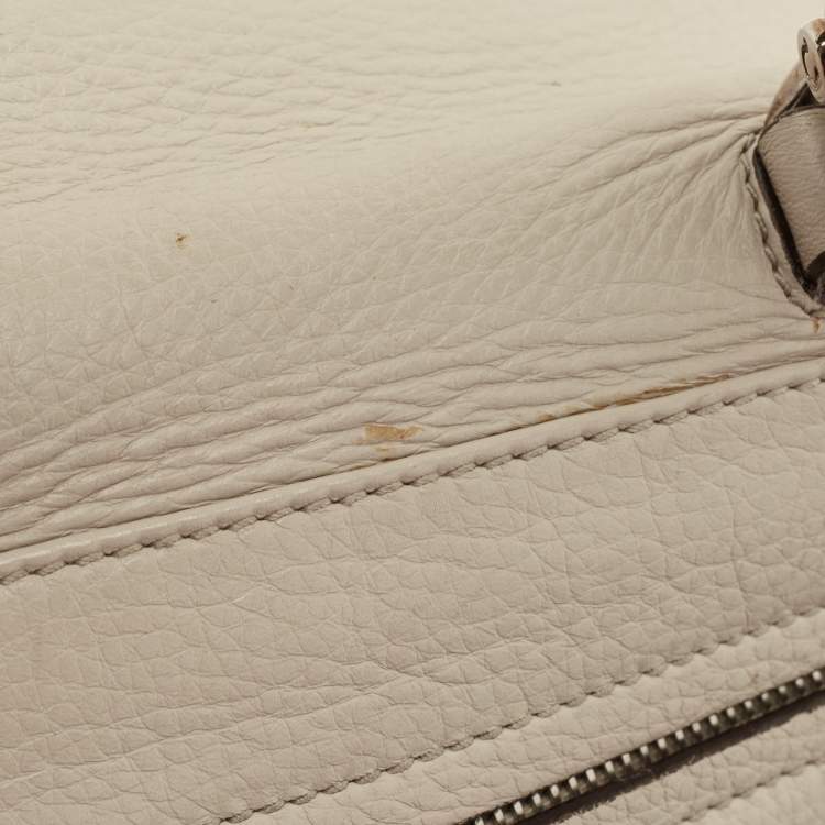 Pre Owned Salvatore Ferragamo Cream Leather Medium Sofia Top Handle Bag