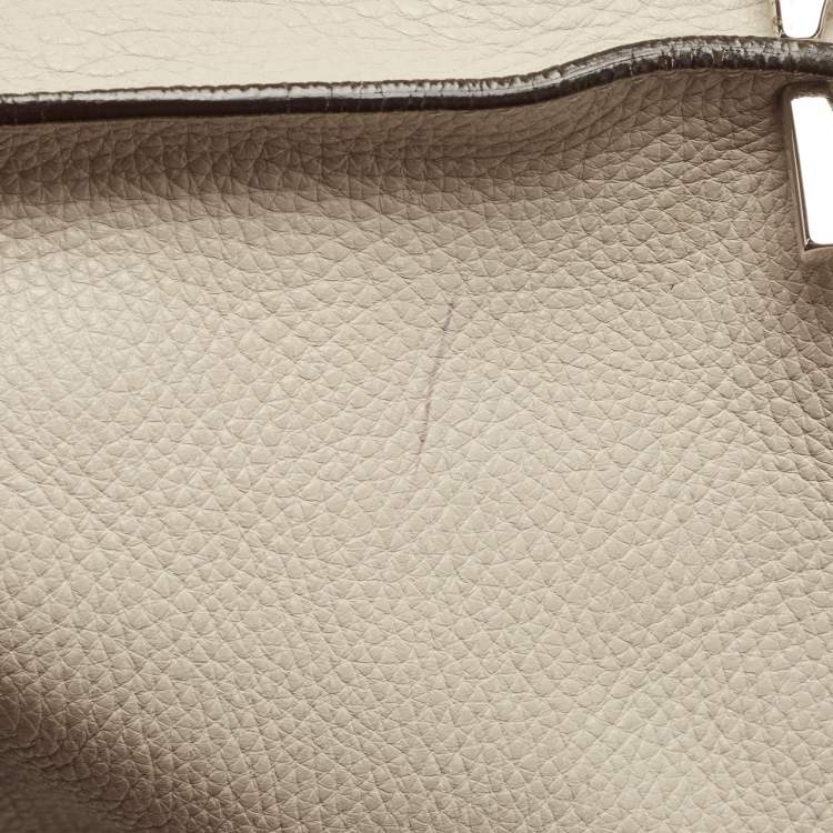 Pre Owned Salvatore Ferragamo Cream Leather Medium Sofia Top Handle Bag