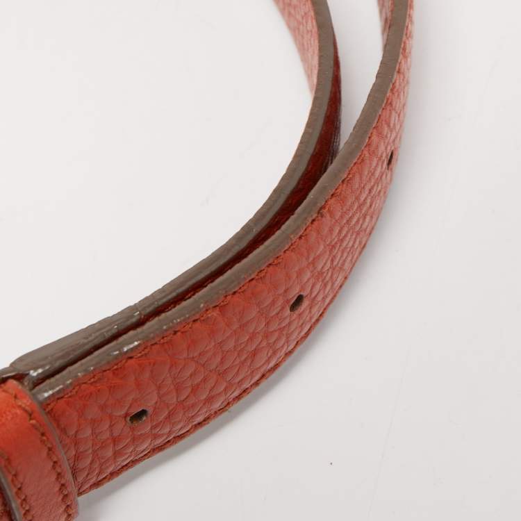 Pre Owned Salvatore Ferragamo Orange Leather Medium Sofia Top Handle Bag