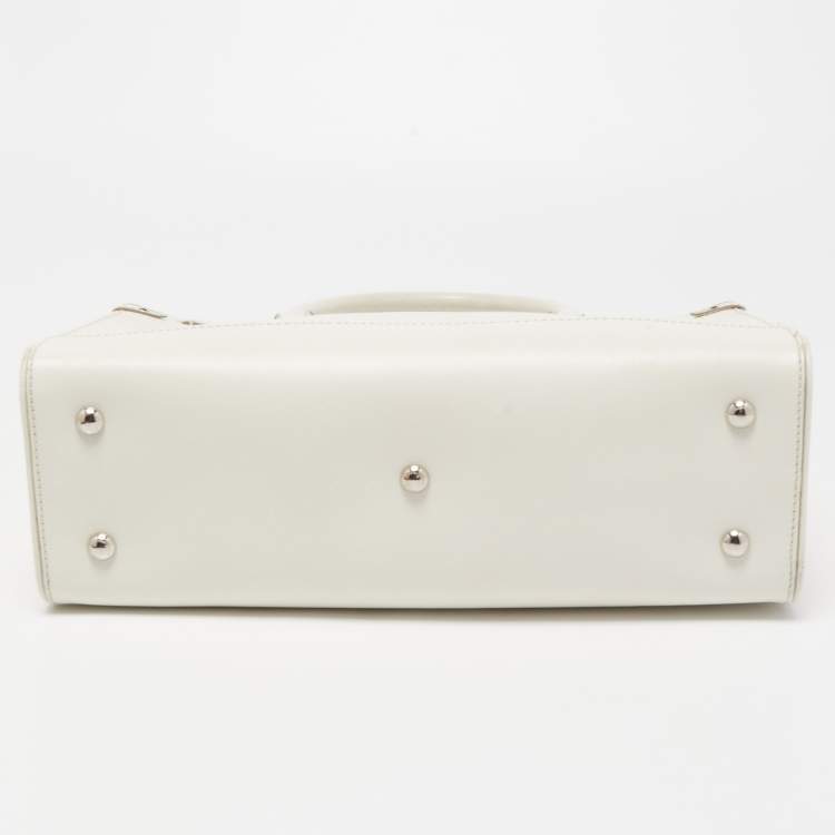 Pre Owned Salvatore Ferragamo White Leather Briana Tote