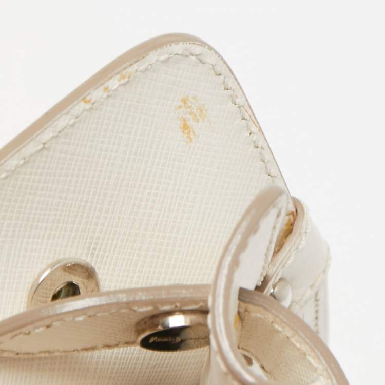 Pre Owned Salvatore Ferragamo White Leather Briana Tote