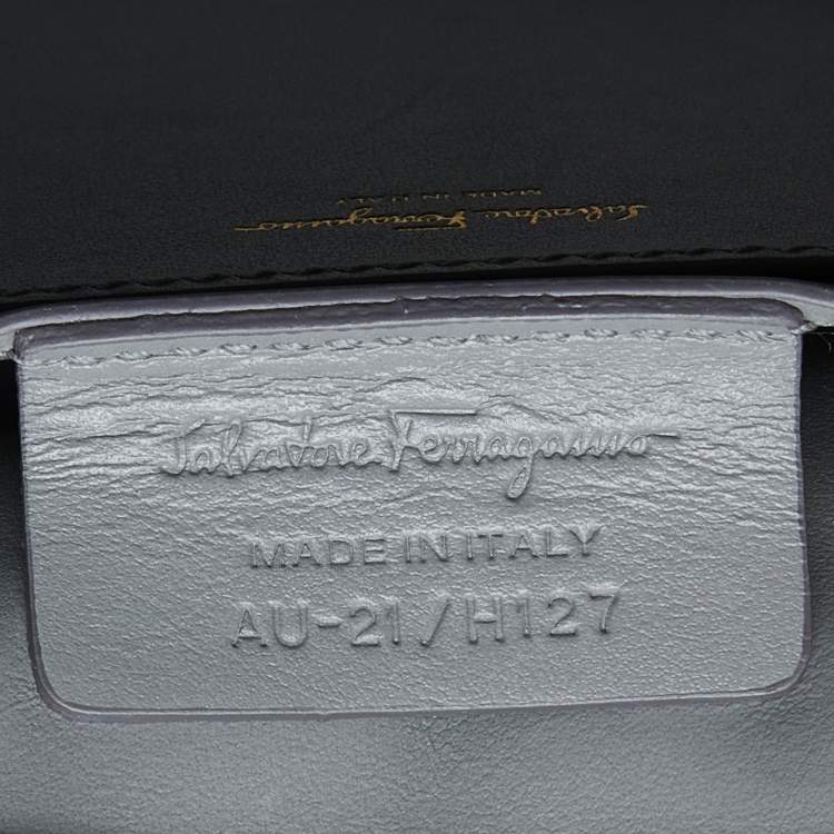 Pre Owned Salvatore Ferragamo Grey Leather Letty Top Handle bag