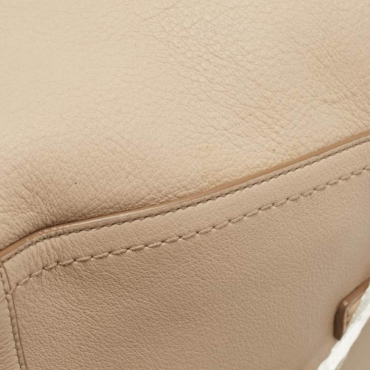 Pre Owned Salvatore Ferragamo Beige Leather Verve Tote