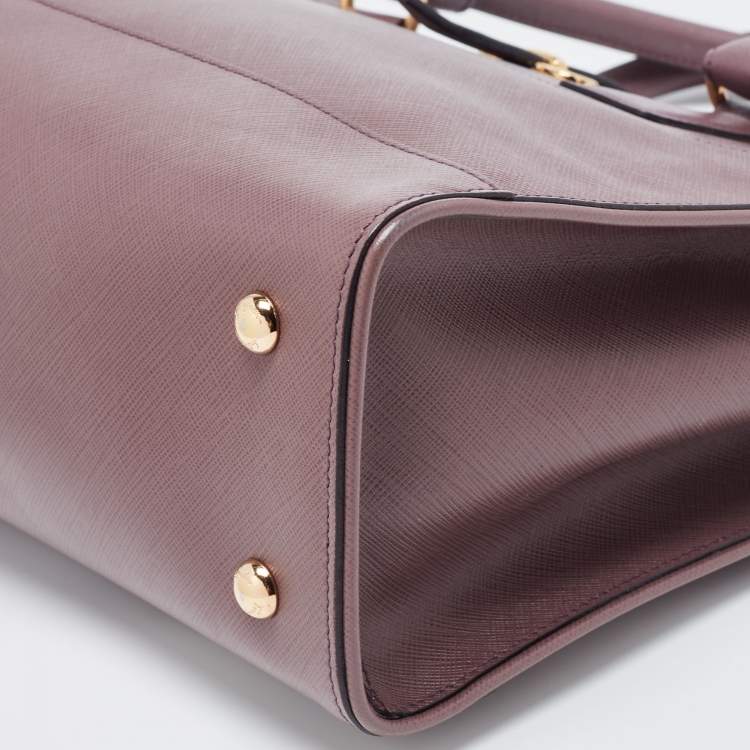 Pre Owned Salvatore Ferragamo Plum Leather Small Briana Tote