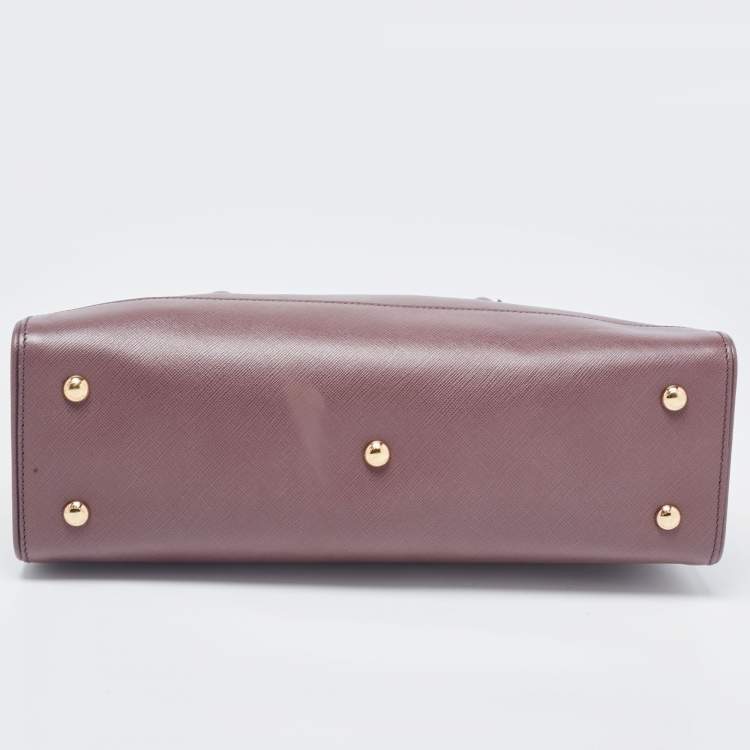 Pre Owned Salvatore Ferragamo Plum Leather Small Briana Tote