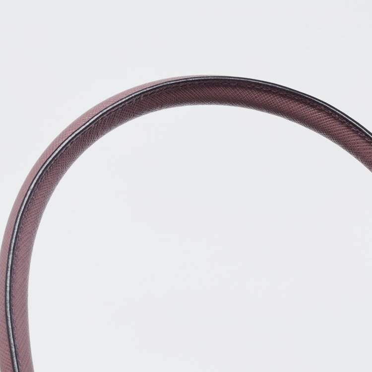 Pre Owned Salvatore Ferragamo Plum Leather Small Briana Tote