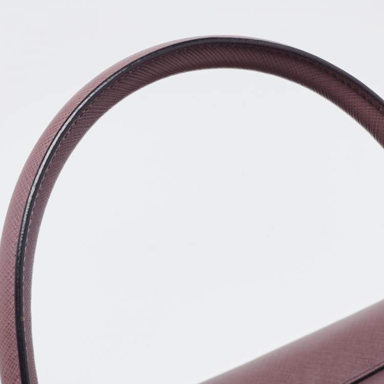 Pre Owned Salvatore Ferragamo Plum Leather Small Briana Tote