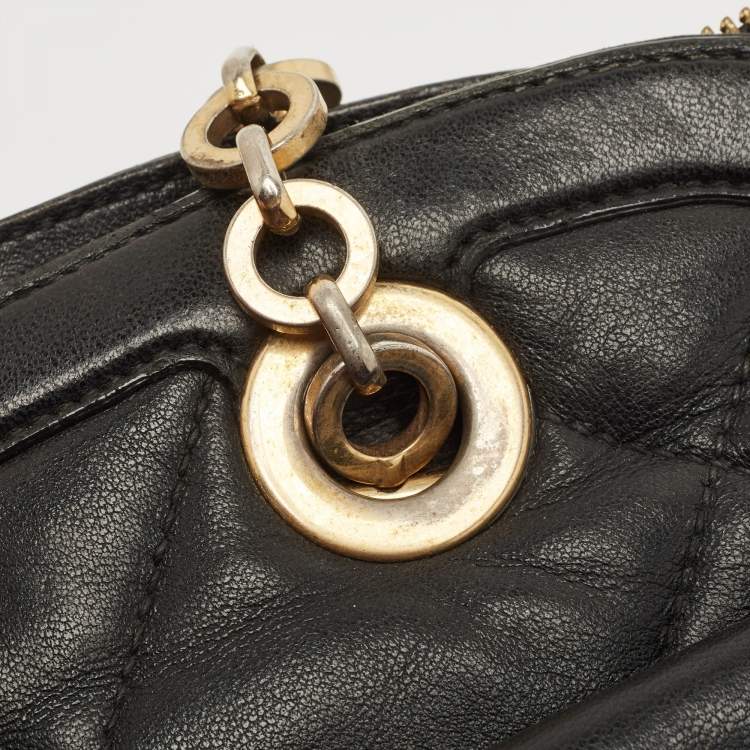 Pre Owned Salvatore Ferragamo Black Quilted Leather Bowler Bag