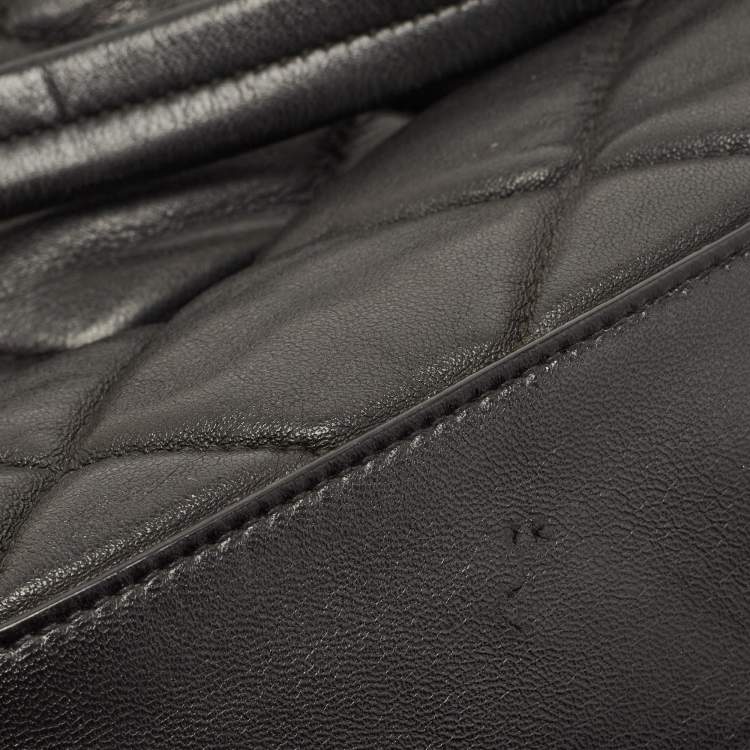 Pre Owned Salvatore Ferragamo Black Quilted Leather Bowler Bag