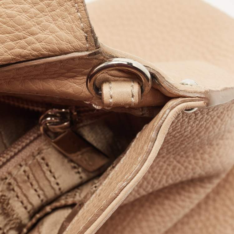 Pre Owned Salvatore Ferragamo Beige Leather Small Sofia Top Handle Bag