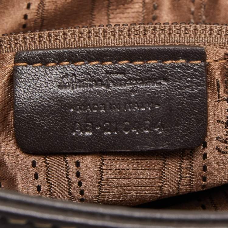 Pre Owned Salvatore Ferragamo Choco Brown Leather Tote