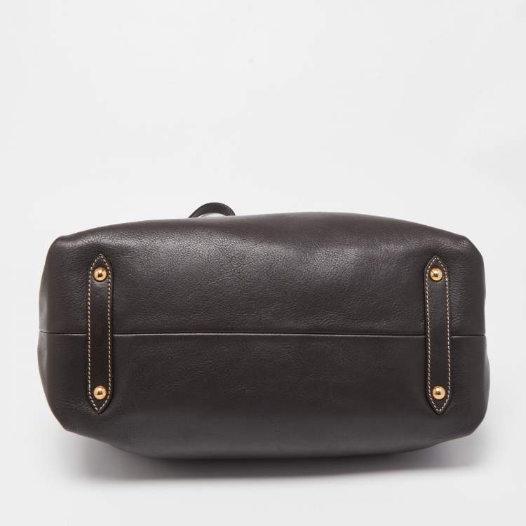 Pre Owned Salvatore Ferragamo Choco Brown Leather Tote