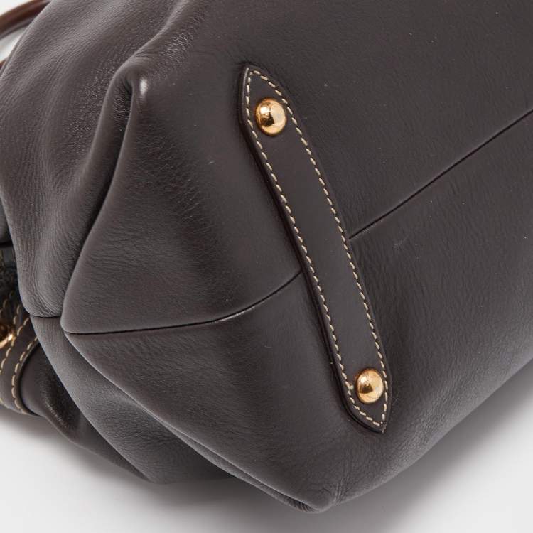 Pre Owned Salvatore Ferragamo Choco Brown Leather Tote