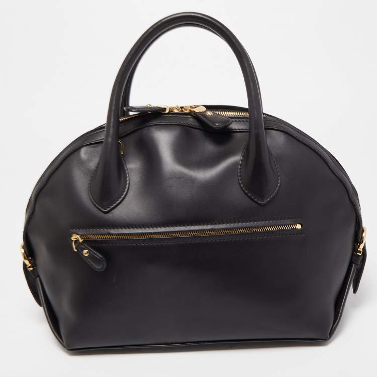 مملوكة مسبقًا Salvatore Ferragamo Black Leather Medium Fiamma Satchel