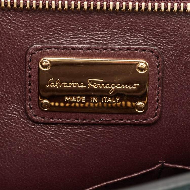 Pre Owned Salvatore Ferragamo Tricolor Leather Medium Sofia Top Handle Bag