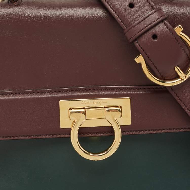 Pre Owned Salvatore Ferragamo Tricolor Leather Medium Sofia Top Handle Bag