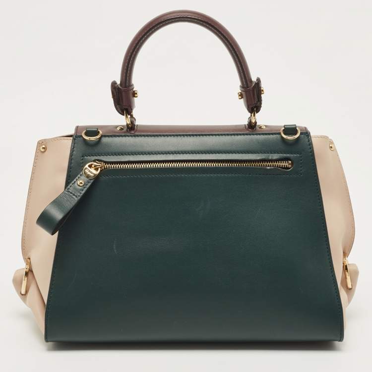 Pre Owned Salvatore Ferragamo Tricolor Leather Medium Sofia Top Handle Bag