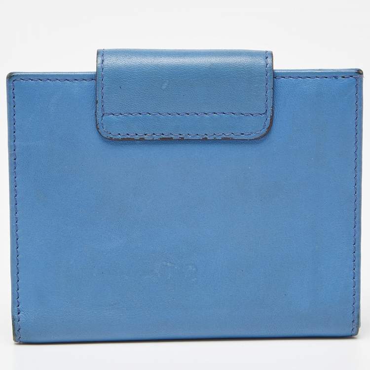 مملوكة مسبقًا Salvatore Ferragamo Blue Leather Gancini Wallet