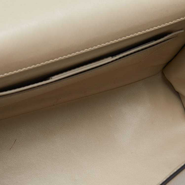 Pre Owned Salvatore Ferragamo Beige Leather Letty Top Handle Bag