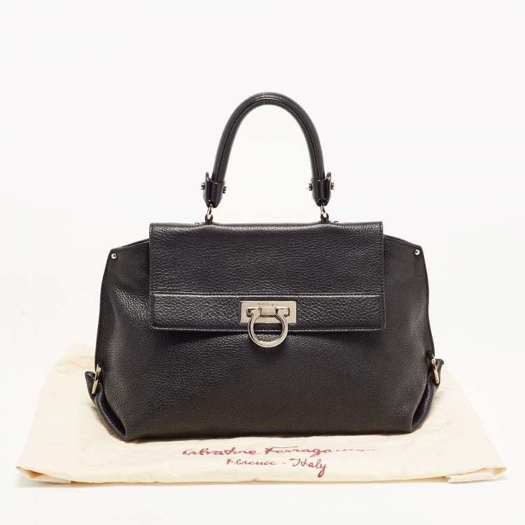 مملوكة مسبقًا Salvatore Ferragamo Black Leather Medium Sofia Top Handle Bag