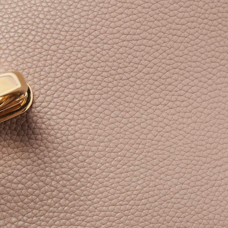 Pre Owned Salvatore Ferragamo Dark Beige Gancini Flap Top Handle Bag