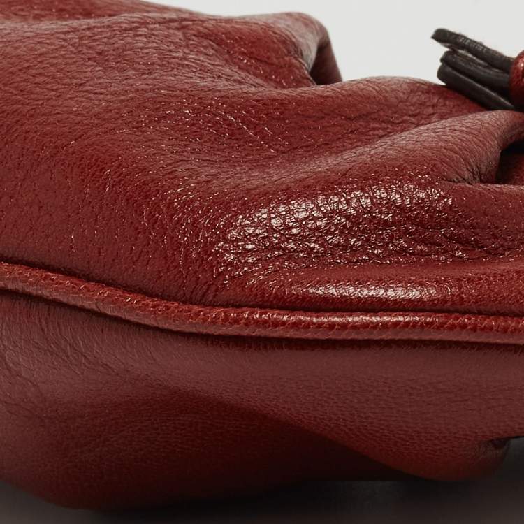 Pre Owned Salvatore Ferragamo Brown Leather Chain Pochette 