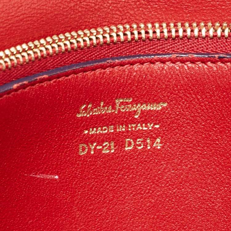 Pre Owned Salvatore Ferragamo Blue Leather Marisol Top Handle Bag