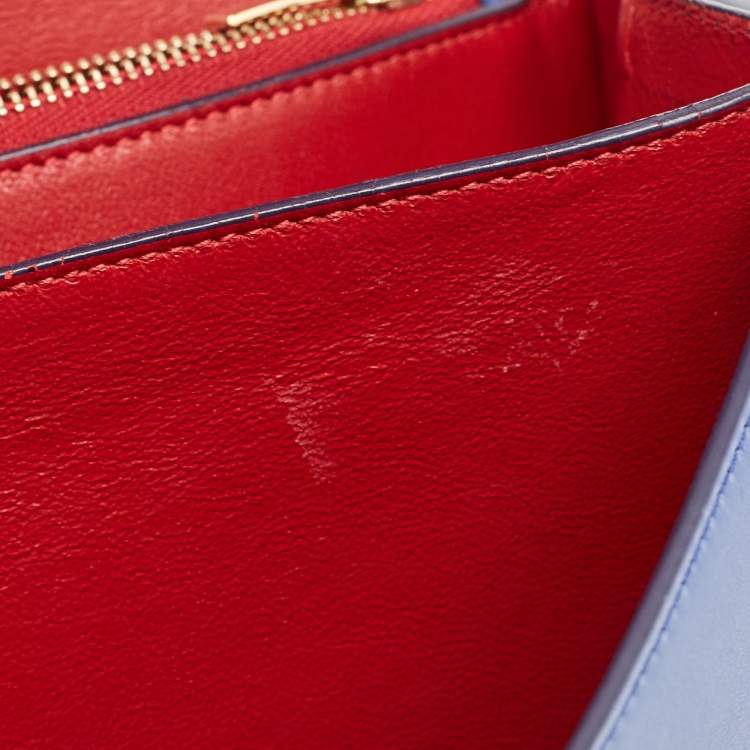 Pre Owned Salvatore Ferragamo Blue Leather Marisol Top Handle Bag