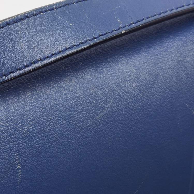 Pre Owned Salvatore Ferragamo Blue Leather Marisol Top Handle Bag