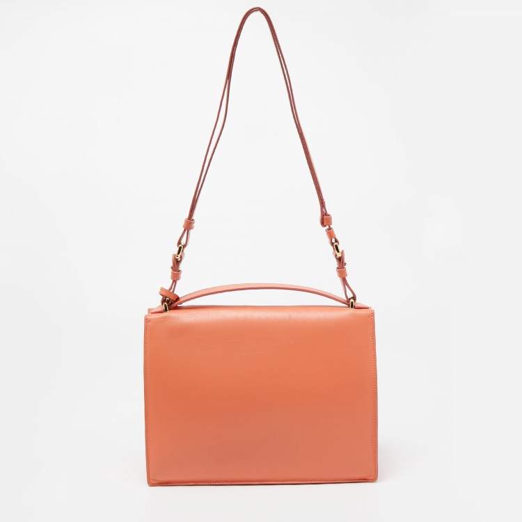 Pre Owned Salvatore Ferragamo Orange Leather Marisol Top Handle Bag