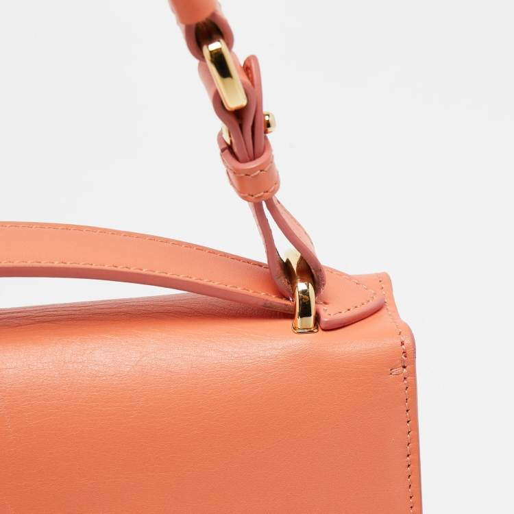 Pre Owned Salvatore Ferragamo Orange Leather Marisol Top Handle Bag