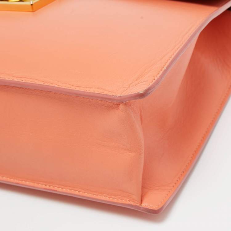 Pre Owned Salvatore Ferragamo Orange Leather Marisol Top Handle Bag