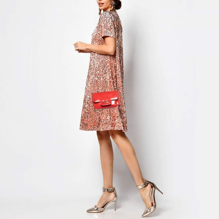 Pre Owned Salvatore Ferragamo Red Glossy Leather Rory Crossbody Bag