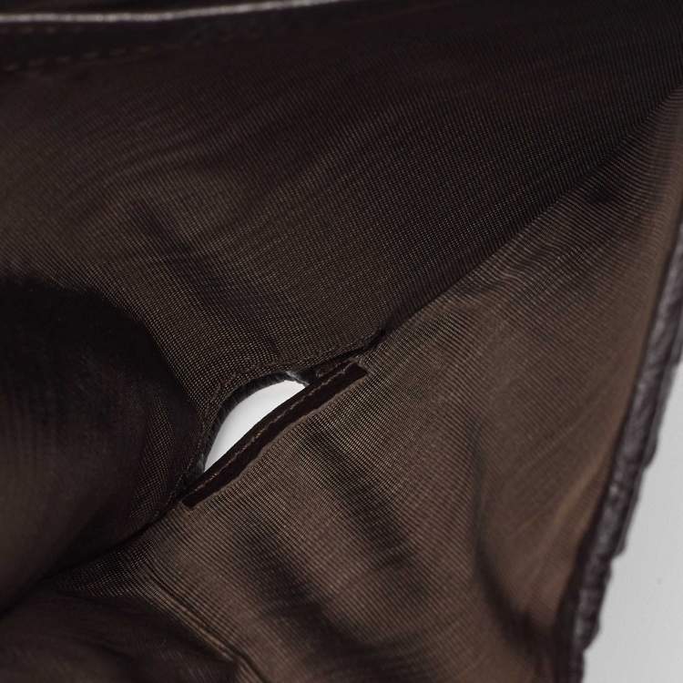 Pre Owned Salvatore Ferragamo Brown Leather Bifold Card Holder