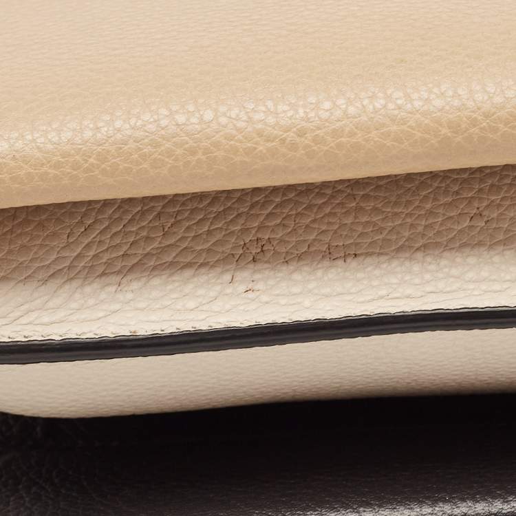 Pre Owned Salvatore Ferragamo Tricolor Leather Trifolio Top Handle Bag