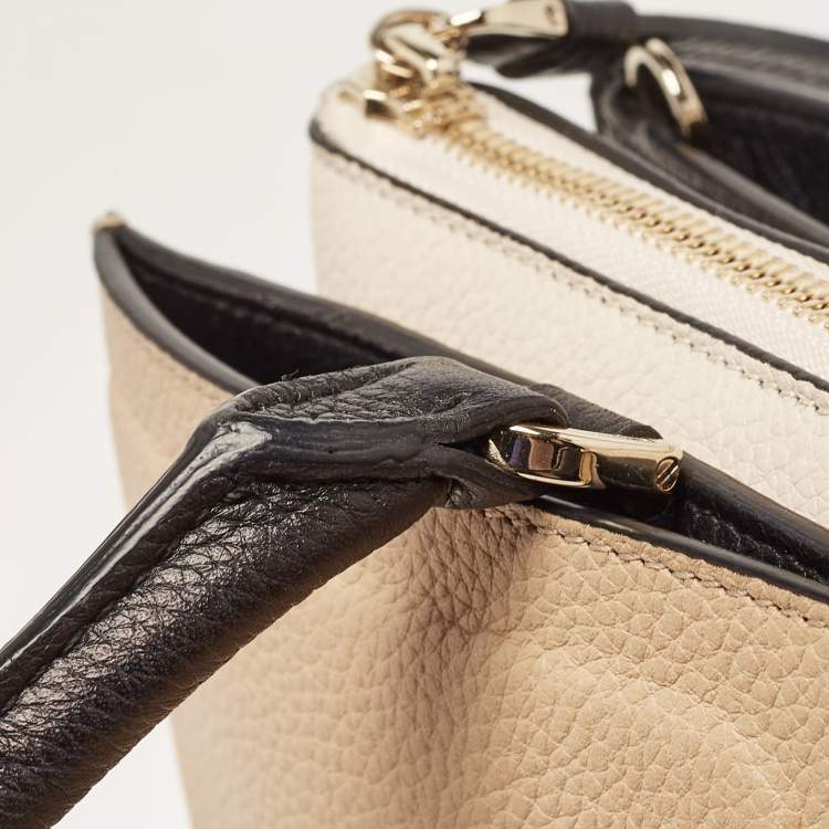Pre Owned Salvatore Ferragamo Tricolor Leather Trifolio Top Handle Bag